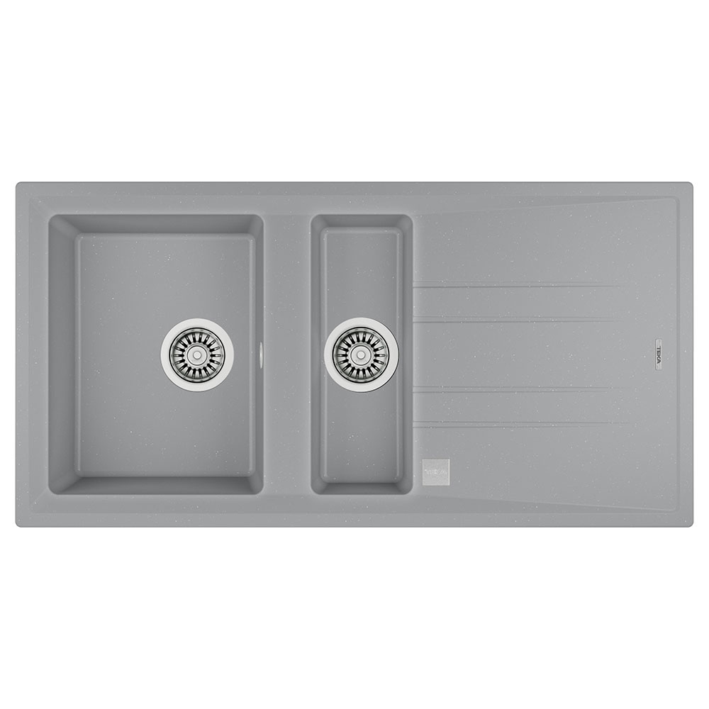 Teka Maestro Stone 60 B-TG Metalik Gri 1000x510mm Bir Büyük Hazne Bir Küçük Hazne ve Damlalıklı Tegranite Eviye