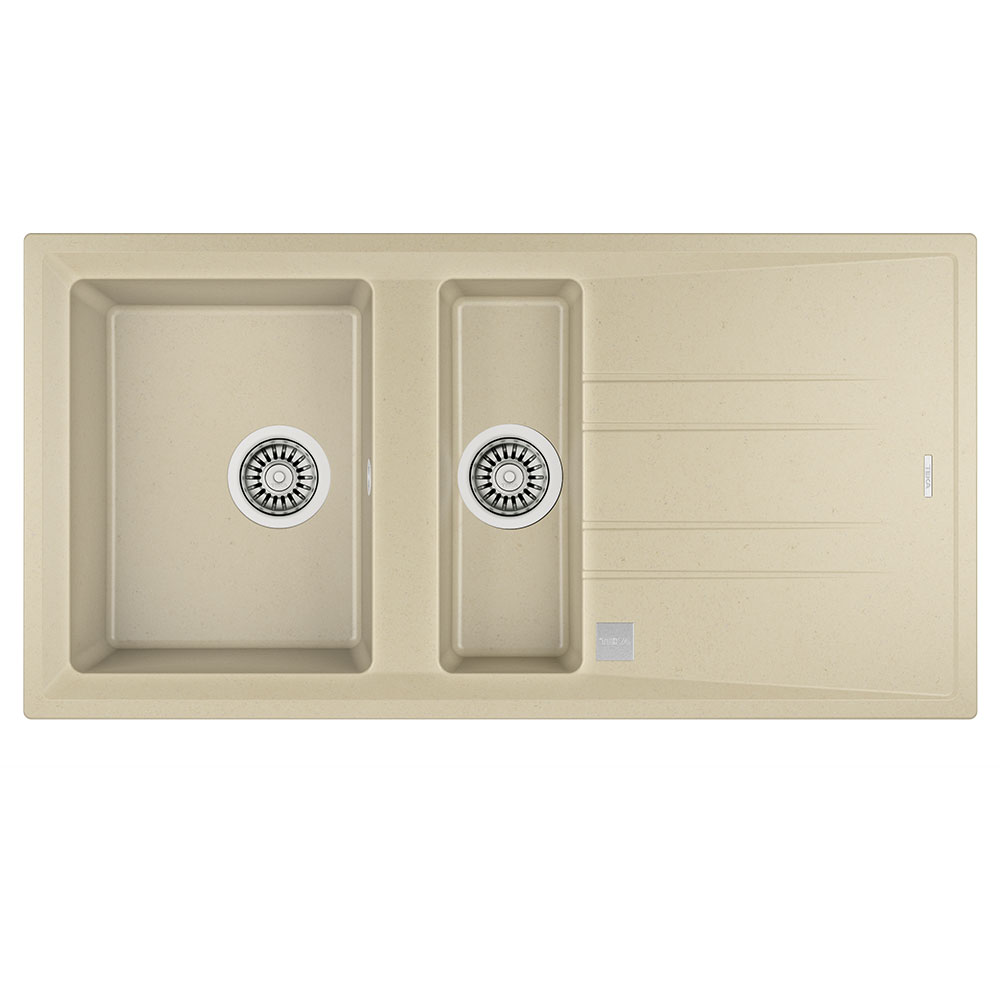 Teka Maestro Stone 60 B-TG Topas Bej 1000x510mm Bir Büyük Hazne Bir Küçük Hazne ve Damlalıklı Tegranite Evye