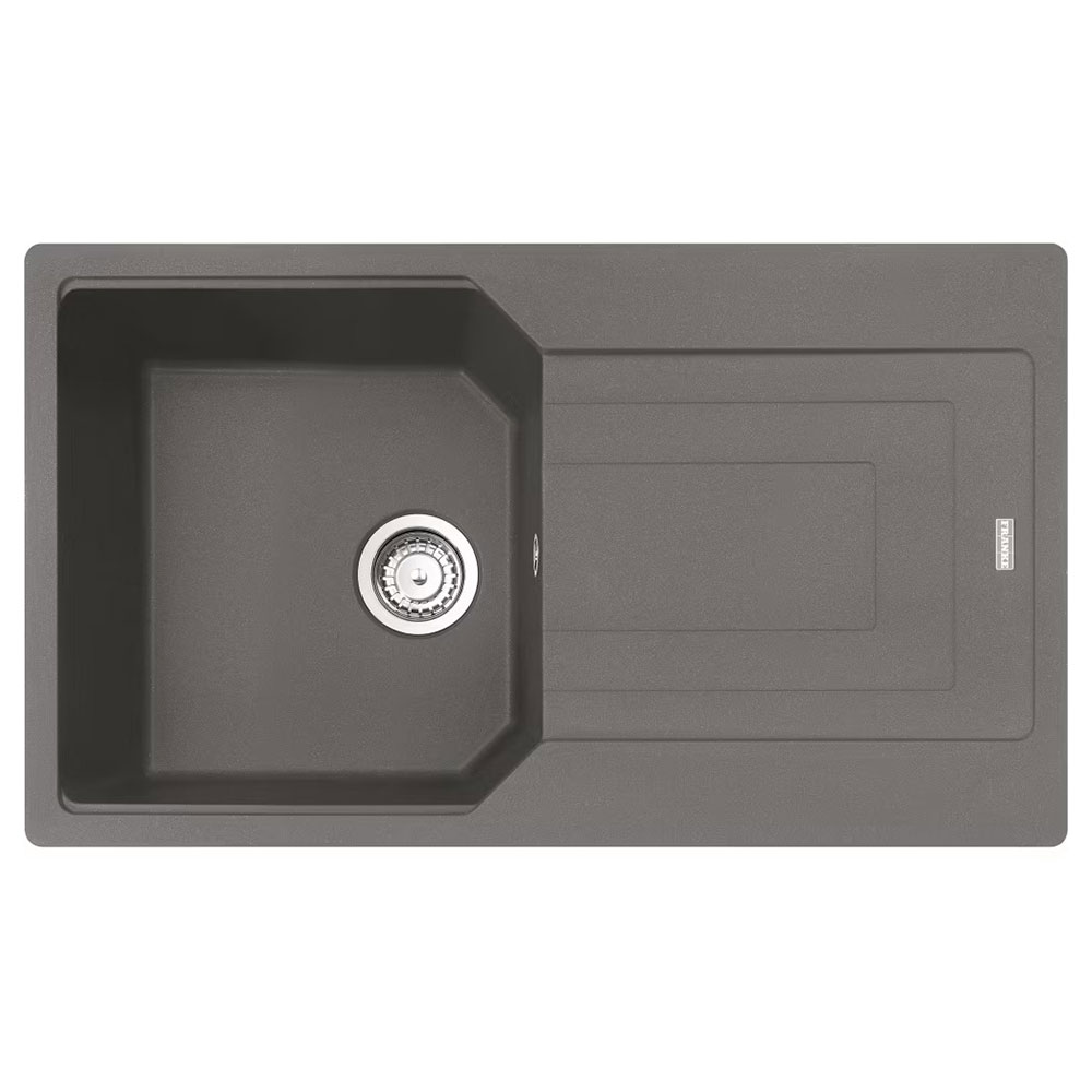 Franke Urban UBG 611-86 Stone Grey Tezgah Üstü 860x500mm Tek Gözlü Damlalıklı Eviye