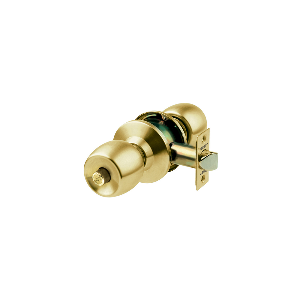 Kale KD040/35-301 Topuzlu Kilit, Banyo-WC, Mat Saten-Pirinç