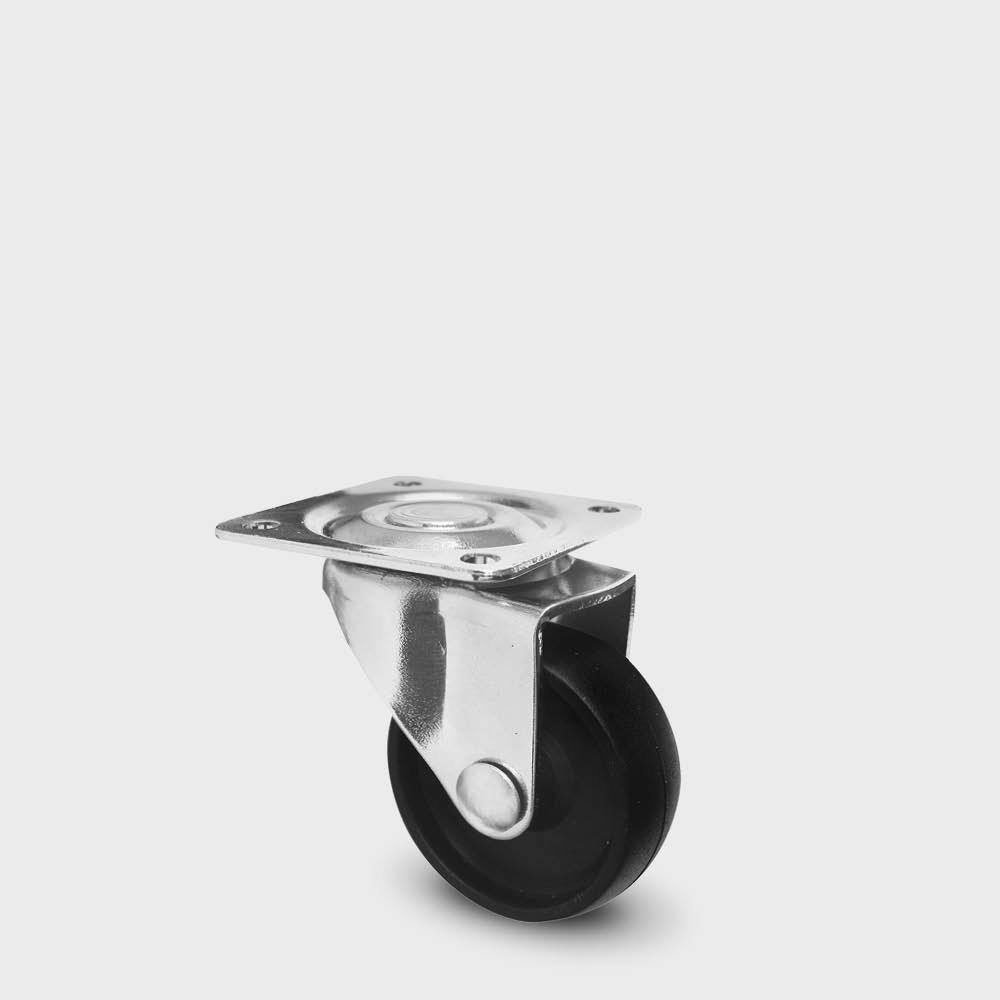 Burak 0382 SMS Tek Sıra Bilyalı Tekerlek Tablalı Siyah 38mm.