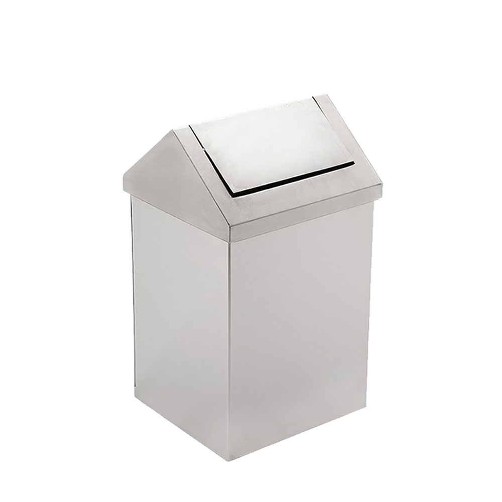 Efor EF-334 Çöp Kovası, Sallanır Kapak, Kare, 304 Kalite, 25 lt.