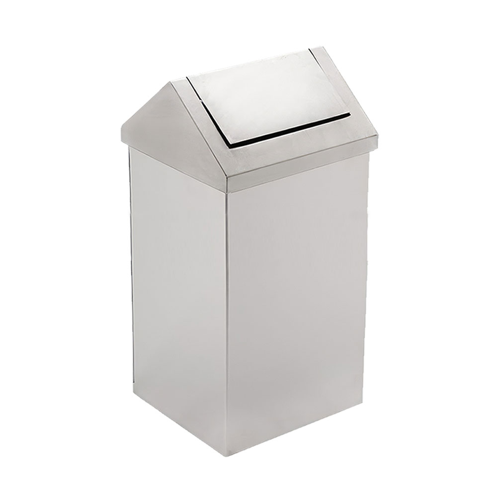 Efor EF-335 Çöp Kovası, Sallanır Kapak, Kare, 304 Kalite, 36 lt.