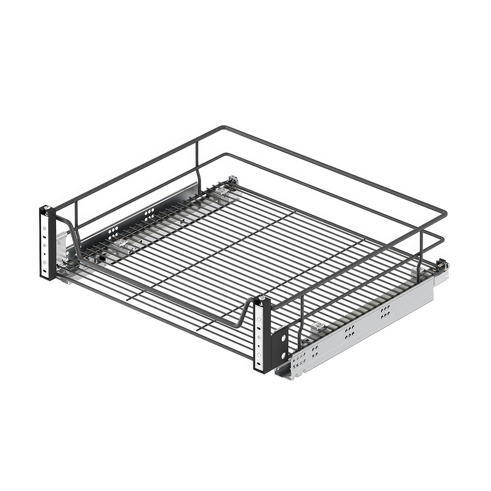 Starax S-2343-A Kapağa Monte Çift Açılım Gizli Raylı Çekmece Antrasit 45 cm.