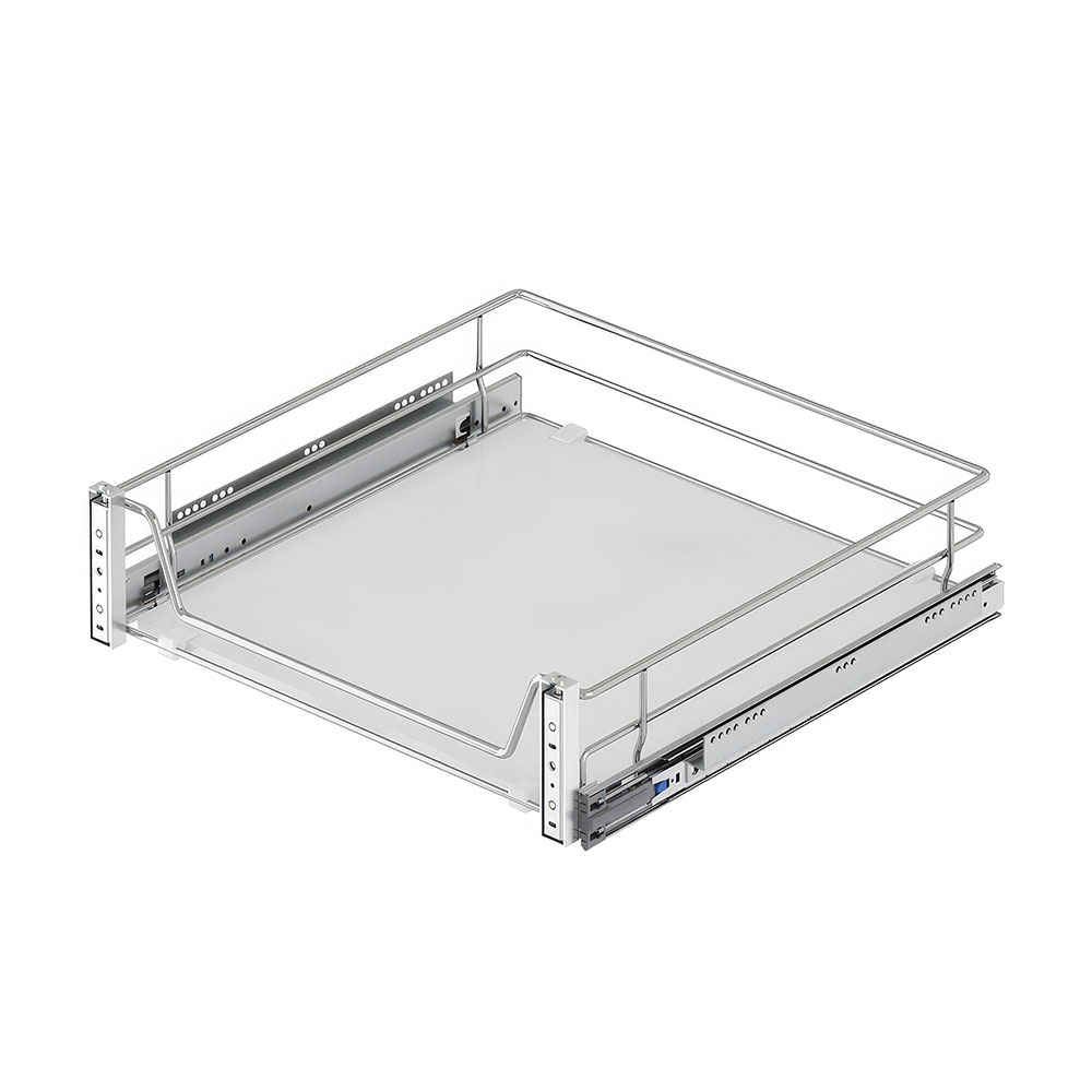 Starax S-2361-C Kapağa Monte Ahşap Tablalı Teleskopik Raylı Çekmece Krom 55 cm.
