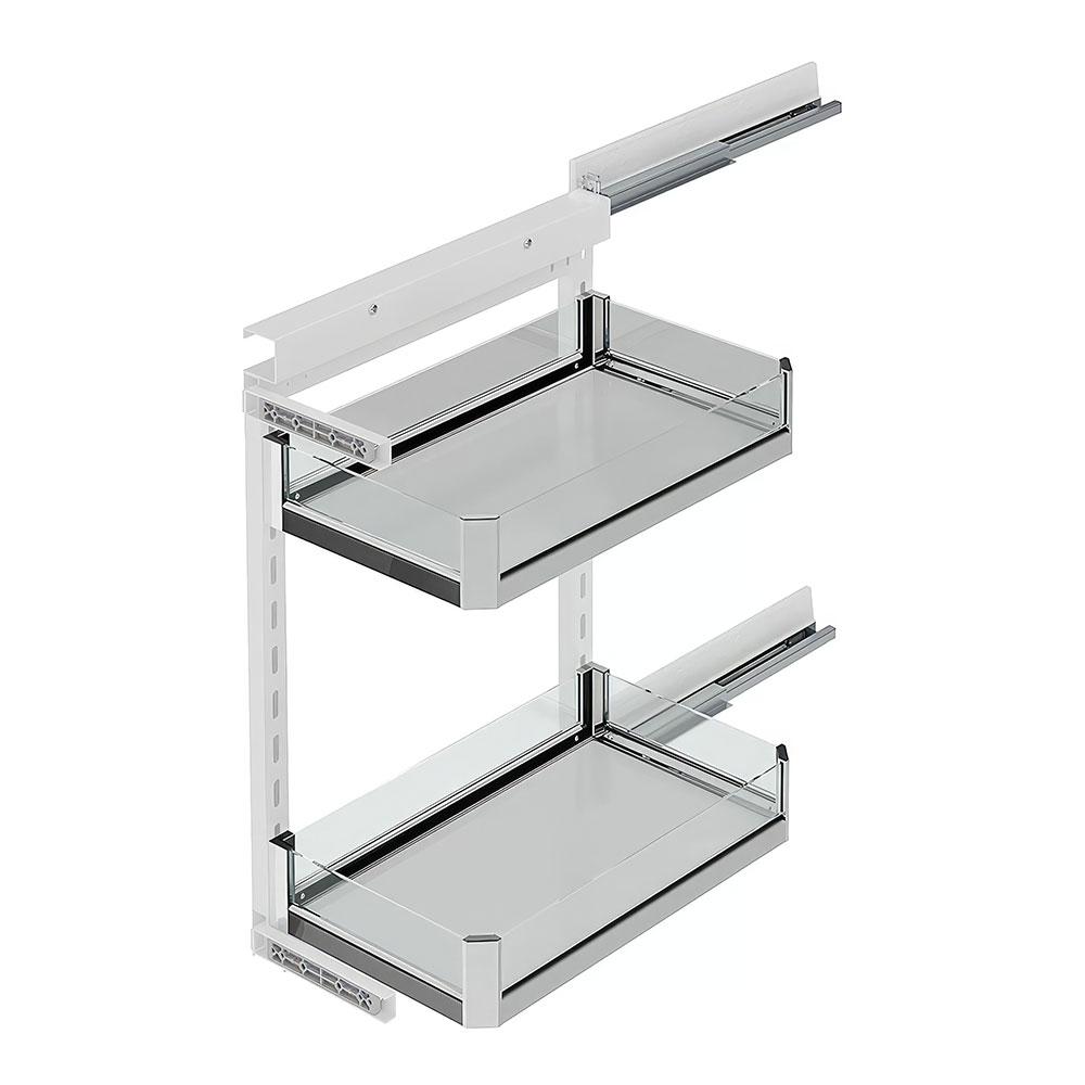 Starax S-2794-P-C Premium Yandan Gizli Raylı Tezgah Altı Ünite Krom 90° Sağ 40 cm.