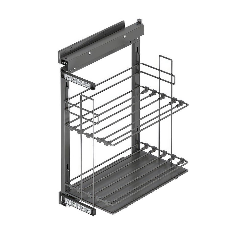 Starax S-2890-A Yandan Gizli Raylı Tepsilik Sol Antrasit 35 cm.