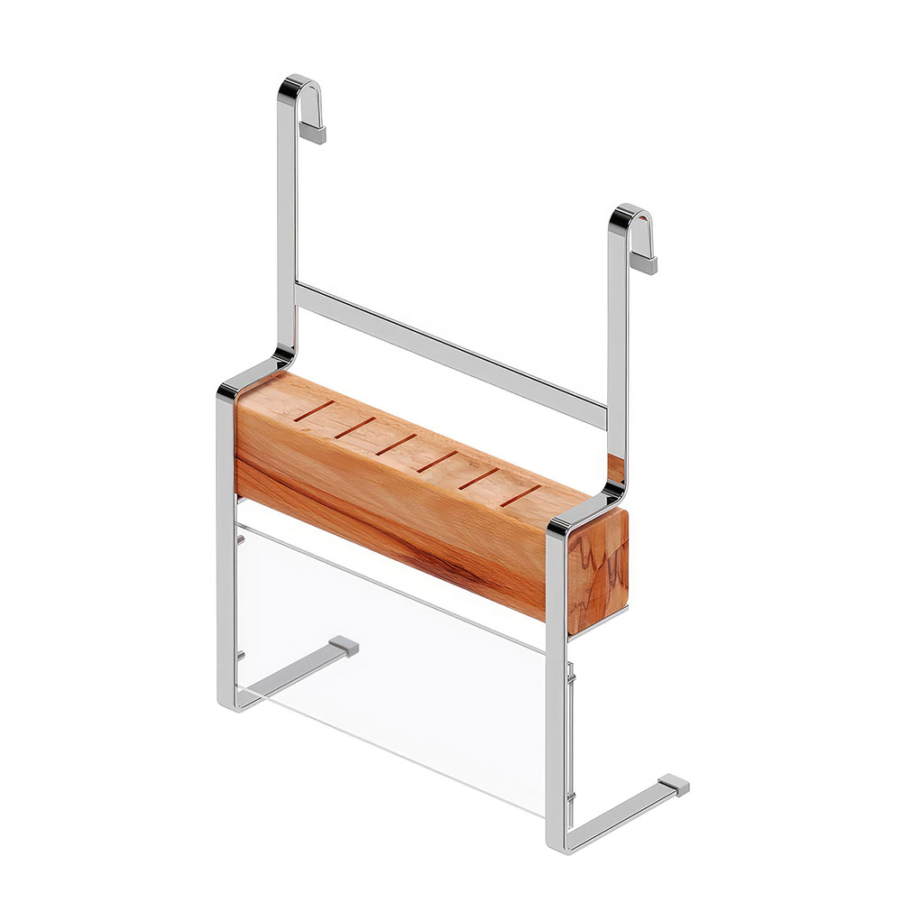 Starax S-4101-C Ahşap Bıçaklık, Krom