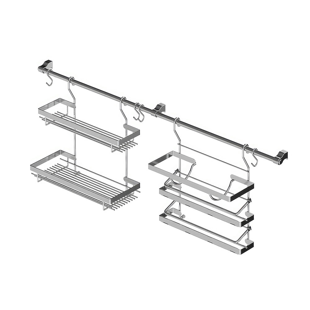 Starax S-4522-C Set Arası İkili Mutfak Düzenleyici Organizer Krom