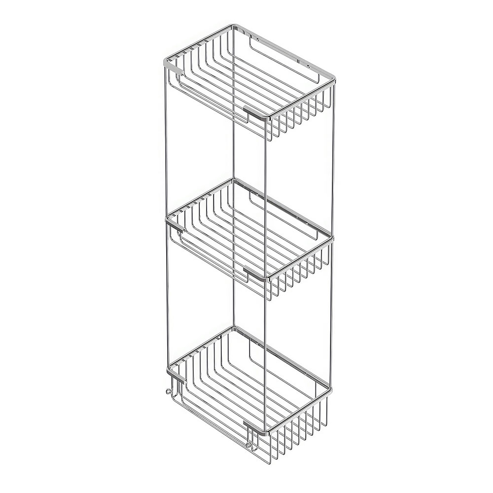 Starax S-8873-C Üçlü Dikdörtgen Süngerlik, Krom 23x16 cm