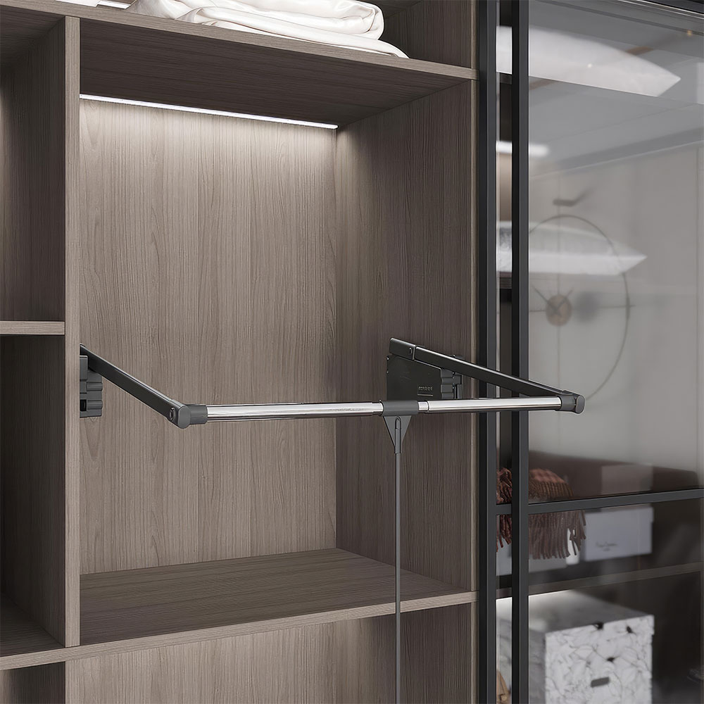 Starax S-6013-A Gardırop Asansörü, Antrasit 85-115x28,5x90 cm