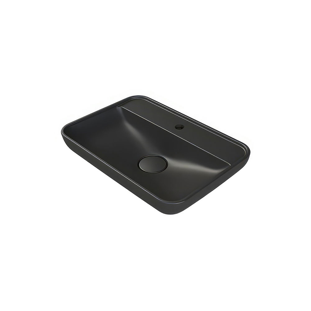 Cerastyle 072707-U97 Lal 60 Lavabo, Mat Siyah, 60x42 cm.