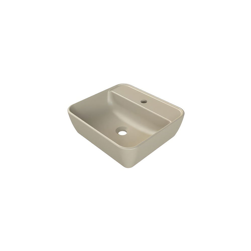 Cerastyle 076308-U97 One Batarya Delikli Lavabo, Mat Cappuchino, 46x42 cm.