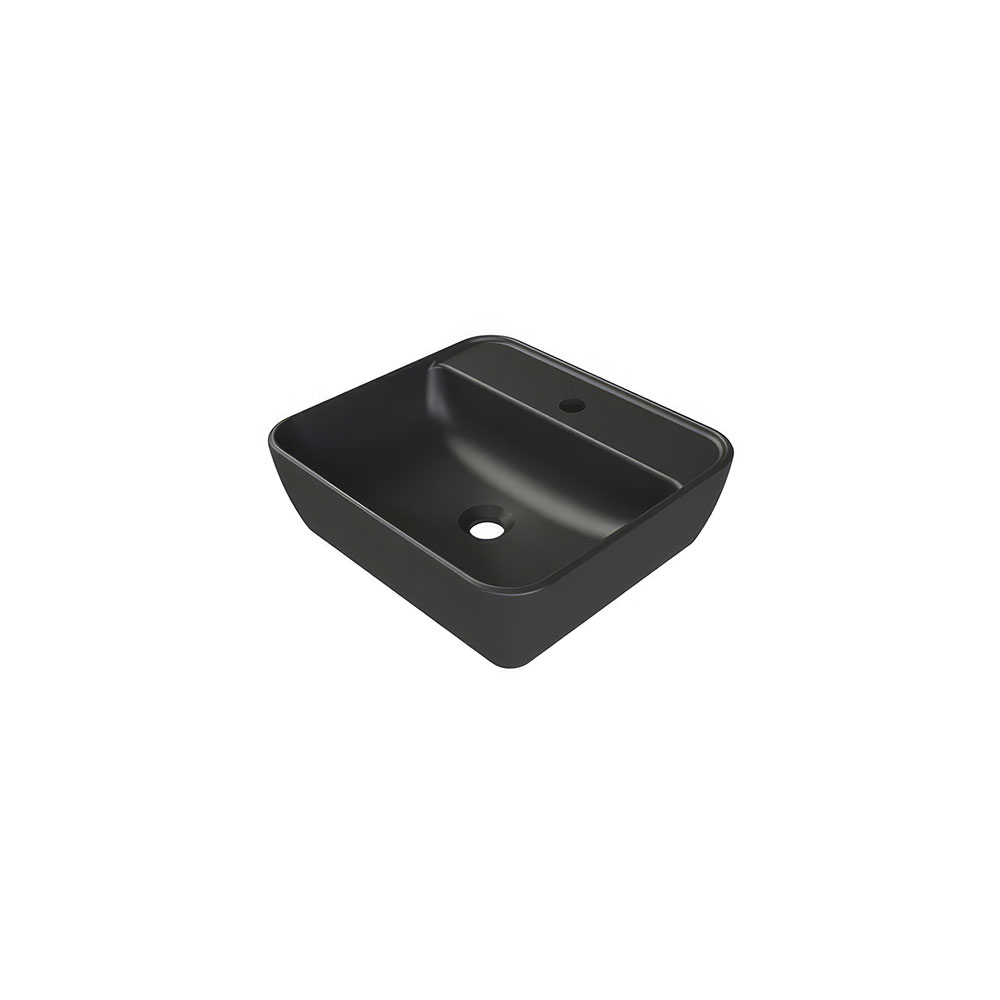 Cerastyle 076307-U97 One Batarya Delikli Lavabo, Mat Siyah, 46x42 cm.