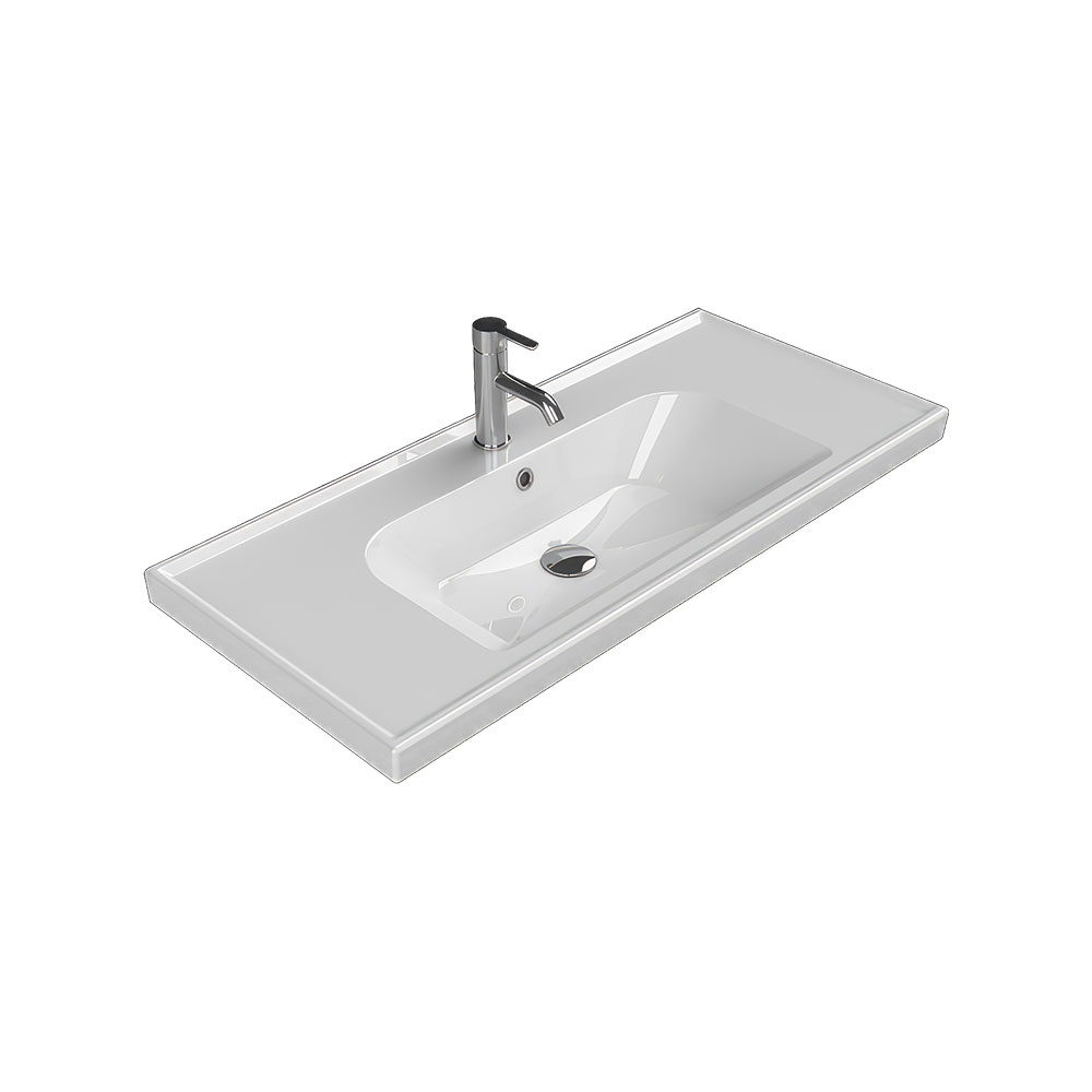 Cerastyle 031400-U Frame Etajerli Lavabo, Beyaz, 100x45 cm.