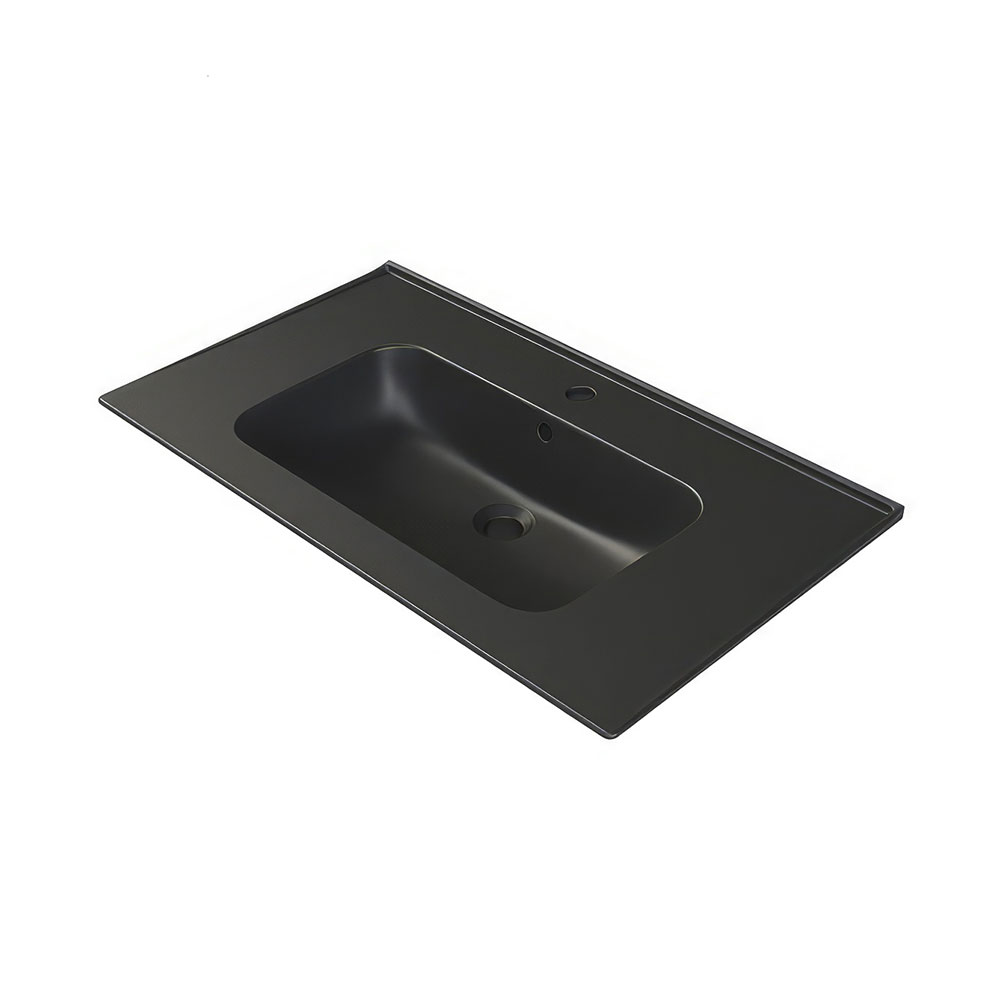 Cerastyle 042507-U97 Blue Etajerli Lavabo, Mat Siyah, 100x47 cm.