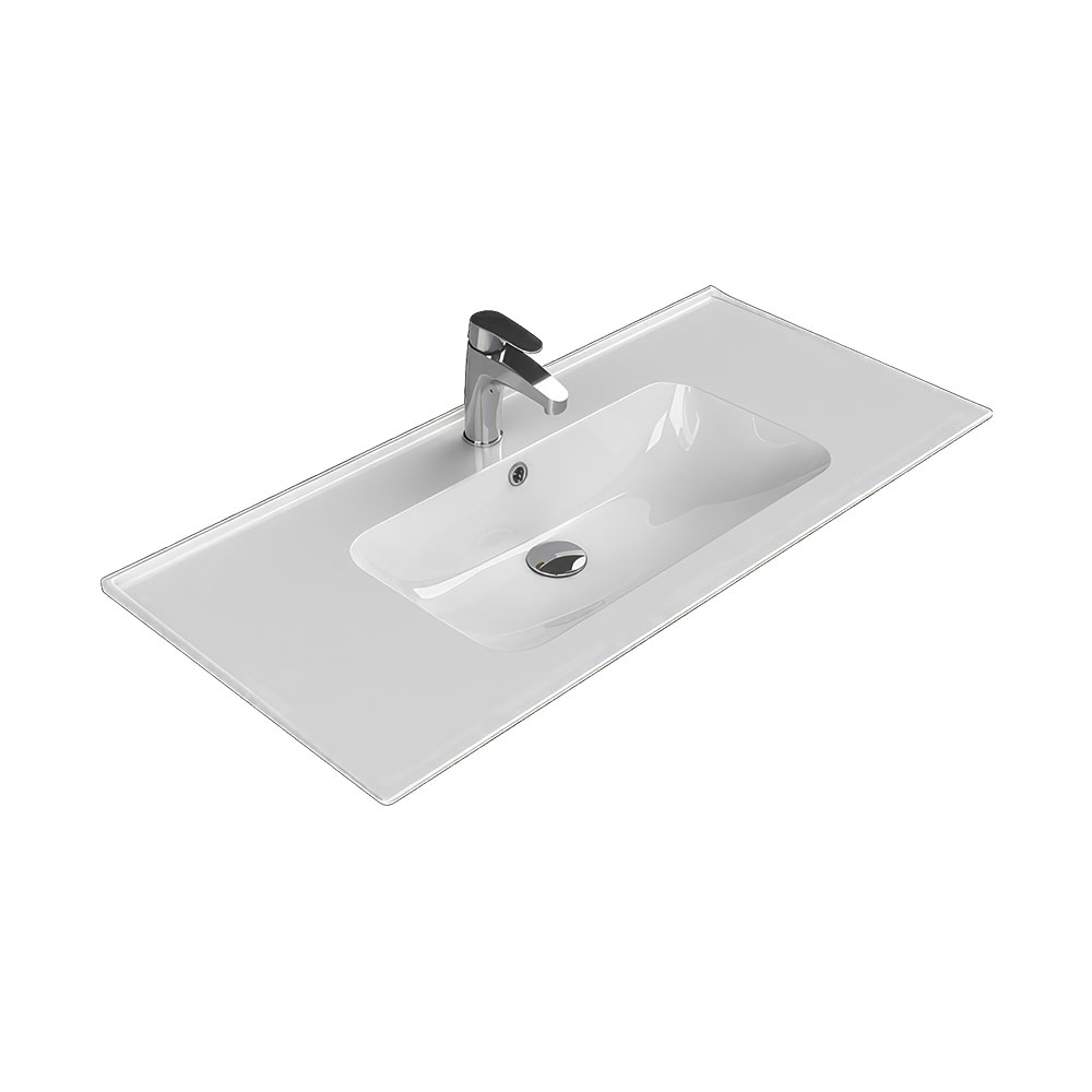 Cerastyle 042500-U Blue Etajerli Lavabo, Beyaz, 100x47 cm.