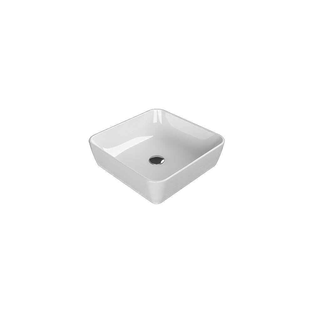 Cerastyle 076000-U One Batarya Deliksiz Lavabo, Beyaz, 46x46  cm.