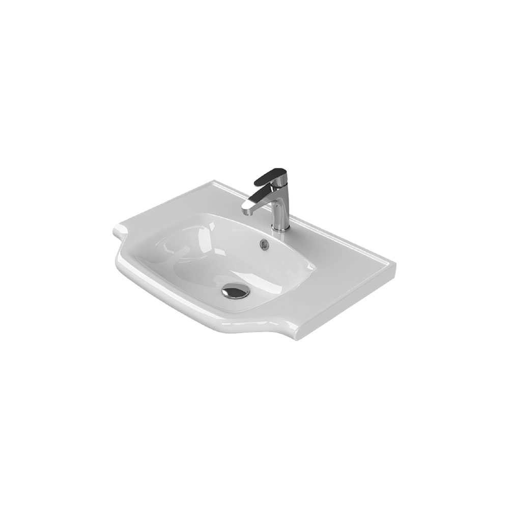 Cerastyle 081100-U Yeni Klasik Etajerli Lavabo, Beyaz, 55x48 cm.