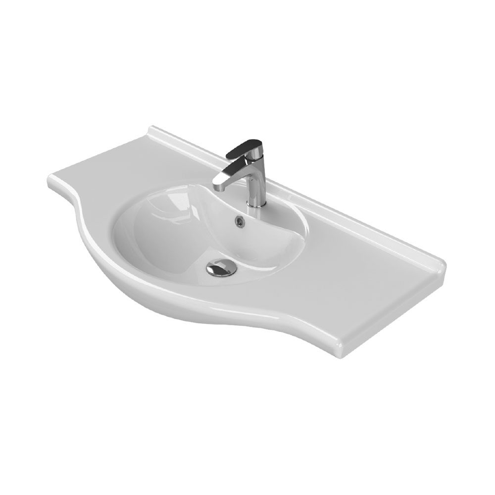 Cerastyle 066600-U Nil Etajerli Lavabo, Beyaz, 95x50 cm.