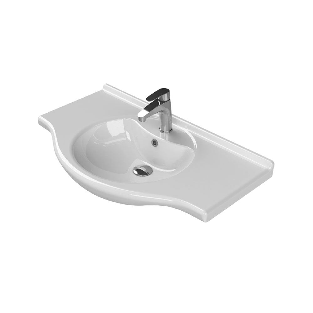 Cerastyle 066500-U Nil Etajerli Lavabo, Beyaz, 85x50 cm.