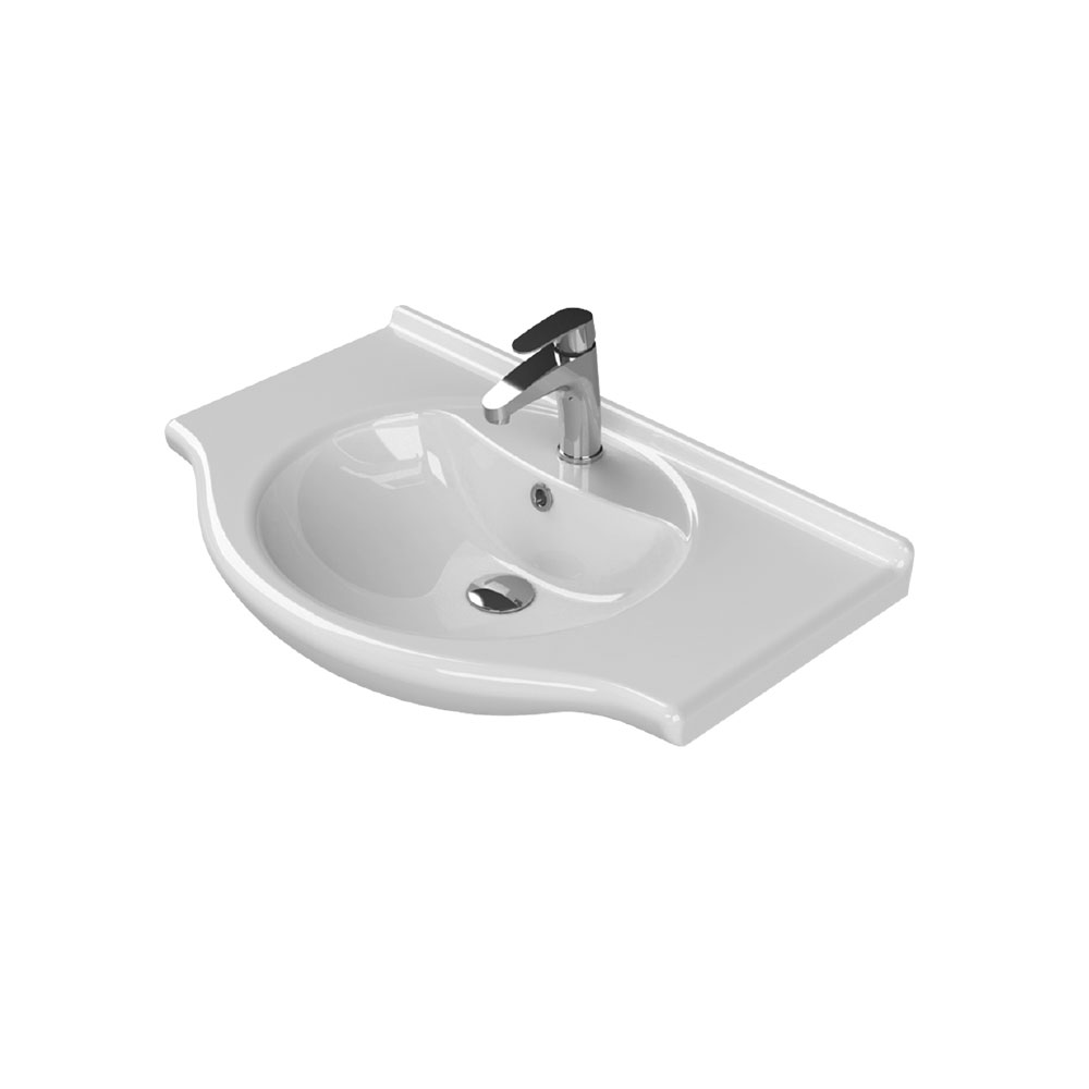 Cerastyle 066400-U Nil Etajerli Lavabo, Beyaz, 75x50 cm.