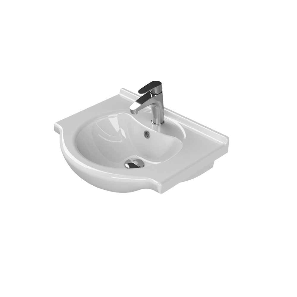 Cerastyle 066000-U Nil Etajerli Lavabo, Beyaz, 50x47 cm.