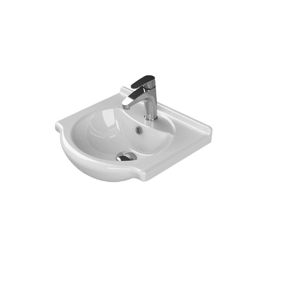 Cerastyle 066200-U Nil Etajerli Lavabo, Beyaz, 45x43 cm.