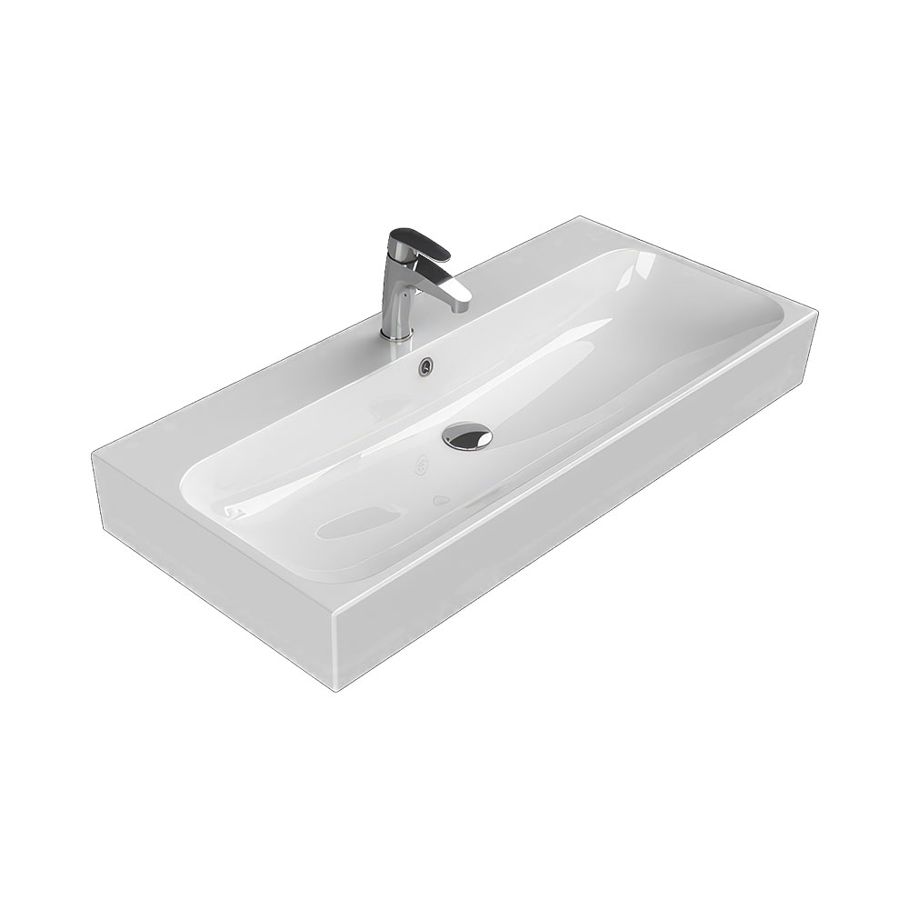 Cerastyle 080300-U Pinto Etajerli Lavabo, Beyaz, 100x47 cm.