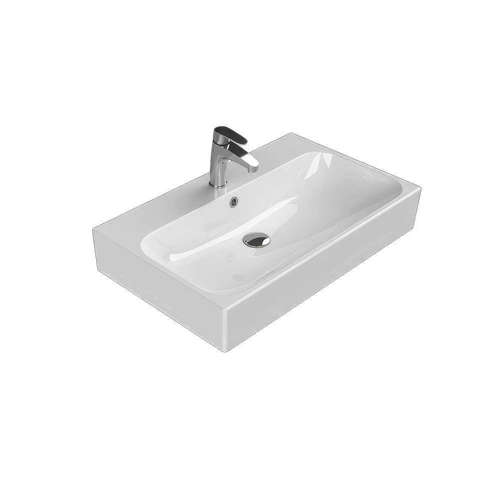 Cerastyle 080000-U Pinto Etajerli Lavabo, Beyaz, 75x47 cm.