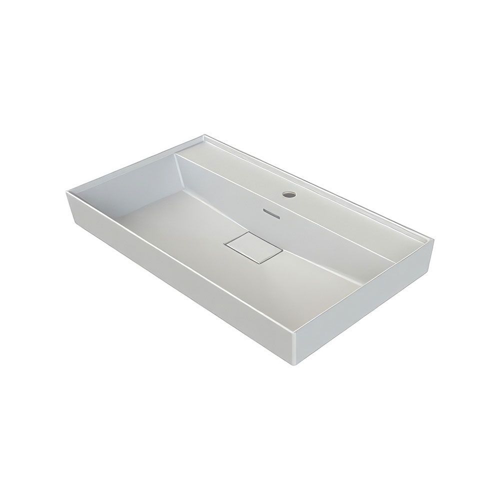 Cerastyle 037500-U97 Sharp Etajerli Lavabo, Mat Beyaz, 100x48 cm.