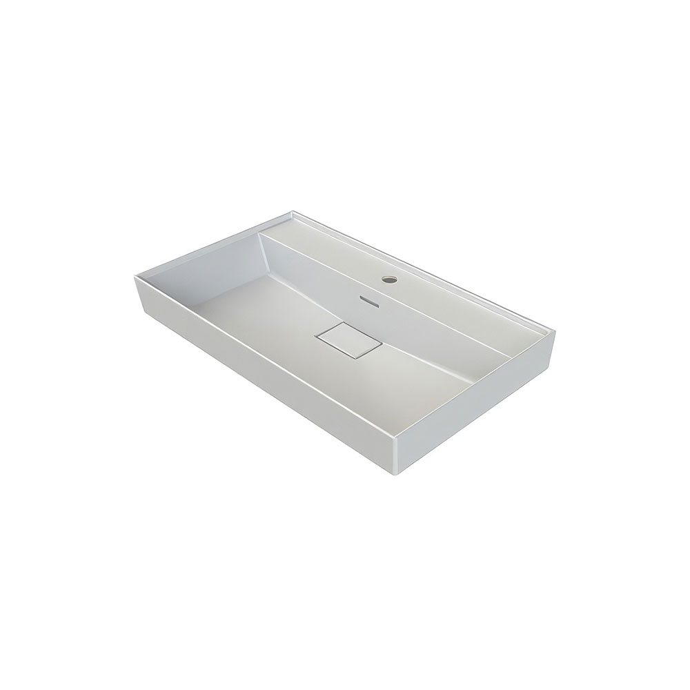 Cerastyle 037100-U97 Sharp Etajerli Lavabo, Mat Beyaz, 60x48 cm