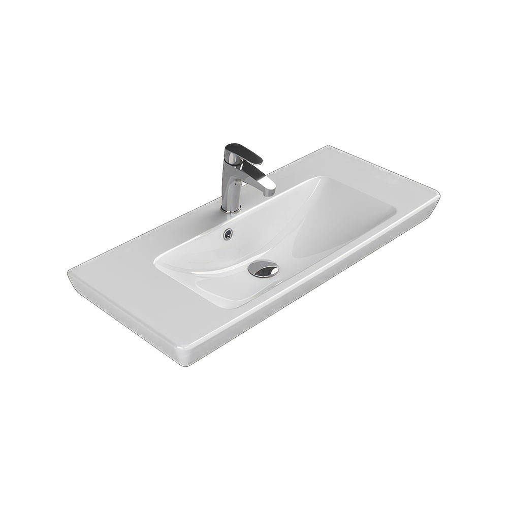 Cerastyle 068200-U Porto  Etajerli Lavabo, Beyaz, 85x38 cm.