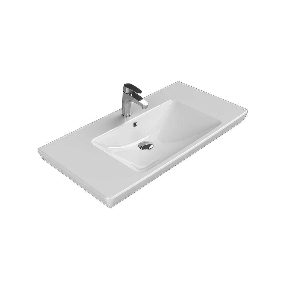 Cerastyle 068400-U Porto D Etajerli Lavabo, Beyaz, 95x48 cm.