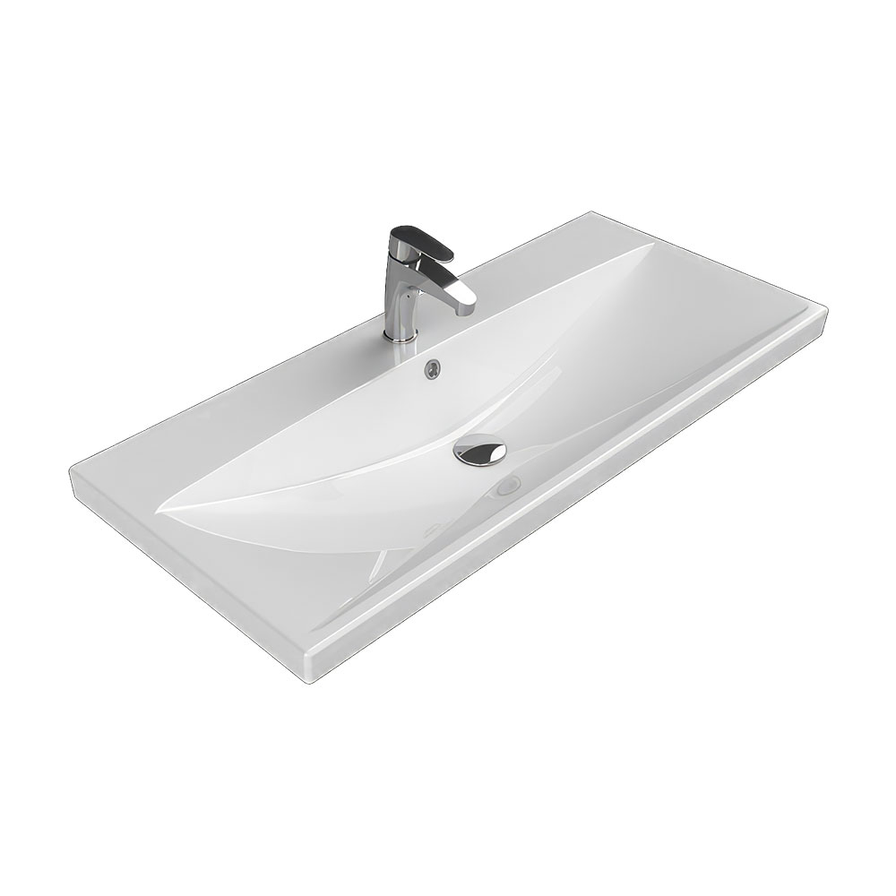 Cerastyle 032400-U Elite Etajerli Lavabo, Beyaz, 100x45 cm.