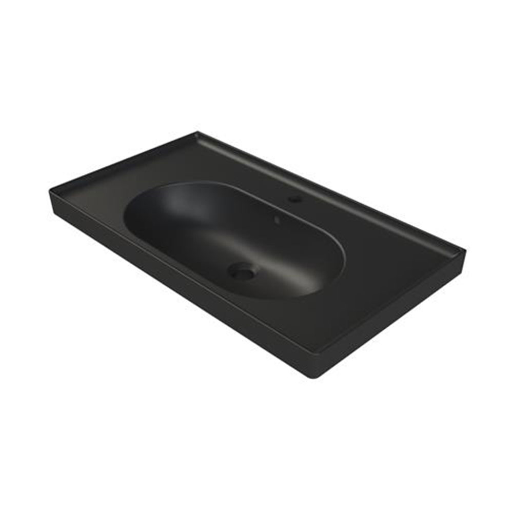 Cerastyle 043507-U97 Arya Etajerli Lavabo, Mat Siyah, 100x45 cm.