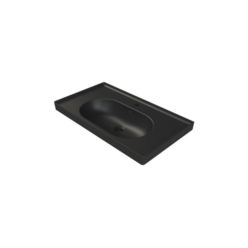 Cerastyle 043107-U97 Arya Etajerli Lavabo, Mat Siyah, 60x45 cm.