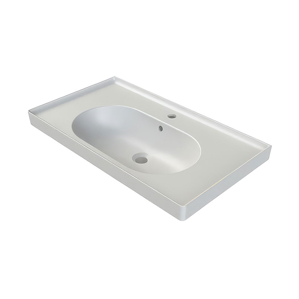 Cerastyle 043500-U97 Arya Etajerli Lavabo, Mat Beyaz, 100x45 cm.