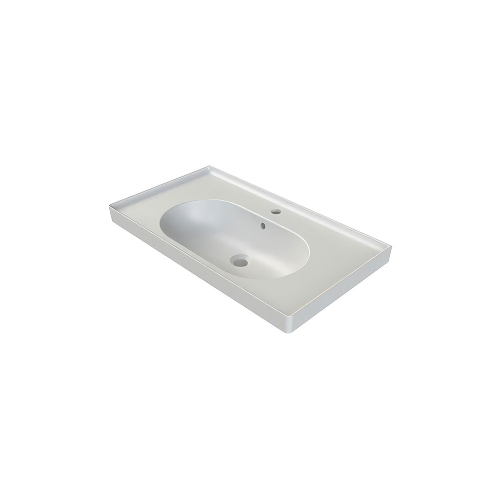 Cerastyle 043100-U97 Arya Etajerli Lavabo, Mat Beyaz, 60x45 cm.