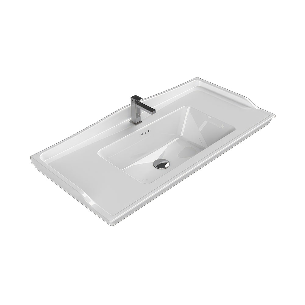 Cerastyle 036500-U Kapadokya Etajerli Lavabo, Beyaz, 100x48 cm.