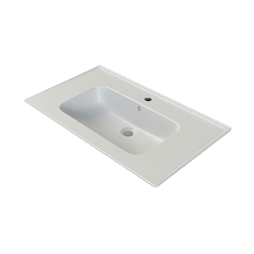 Cerastyle 042500-U97 Blue Etajerli Lavabo, Mat Beyaz, 100x47 cm.