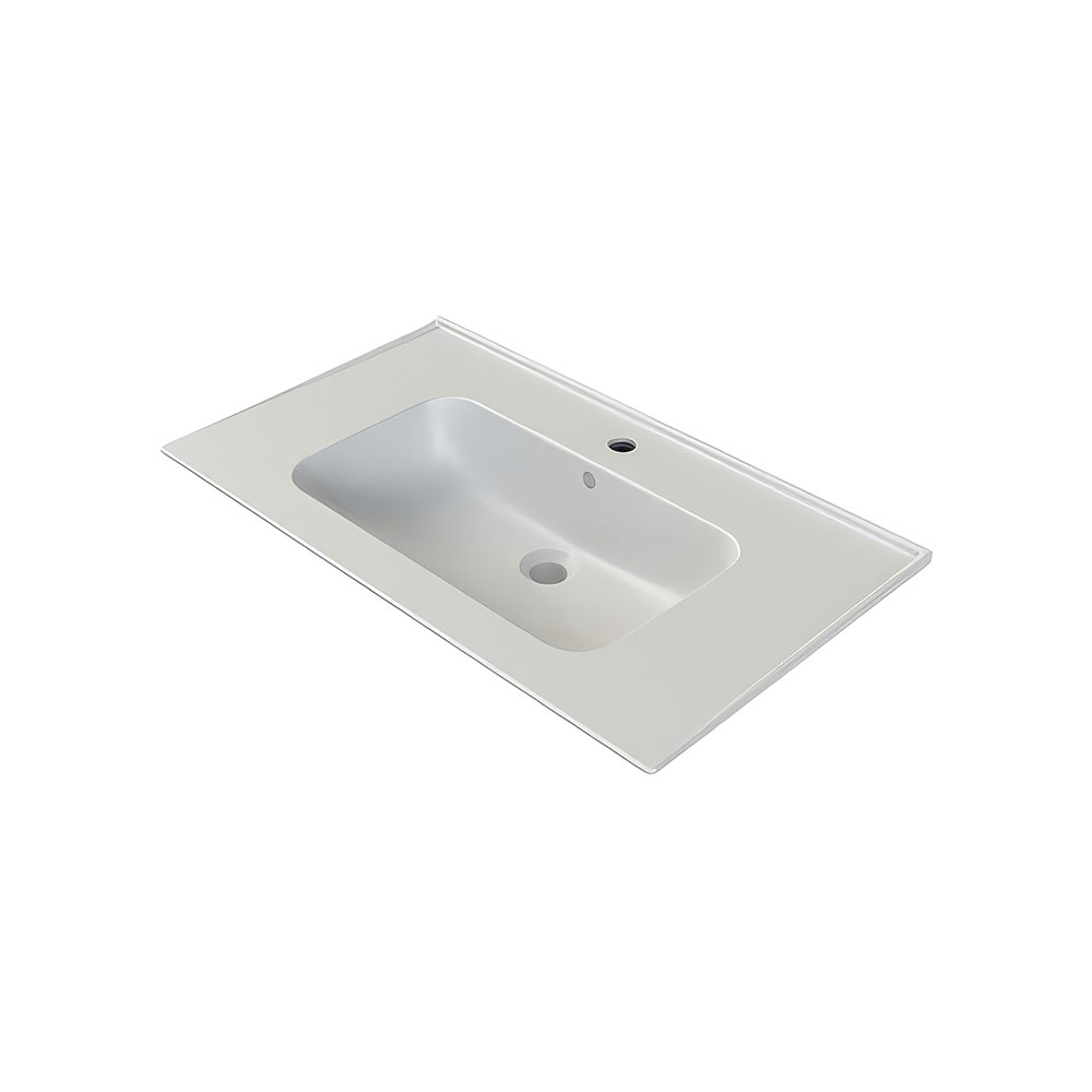 Cerastyle 042300-U97 Blue Etajerli Lavabo, Mat Beyaz, 80x47 cm.