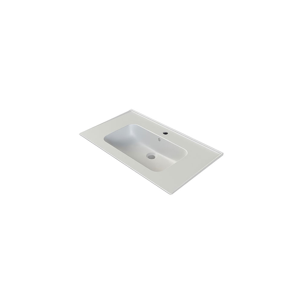 Cerastyle 042000-U97 Blue Etajerli Lavabo, Mat Beyaz, 60x47 cm.