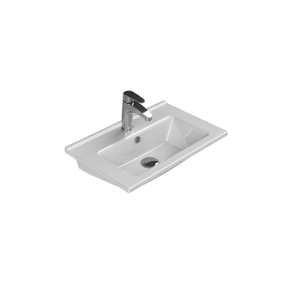 Cerastyle 067200-U Arte Etajerli Lavabo, Beyaz, 55x36,5 cm.