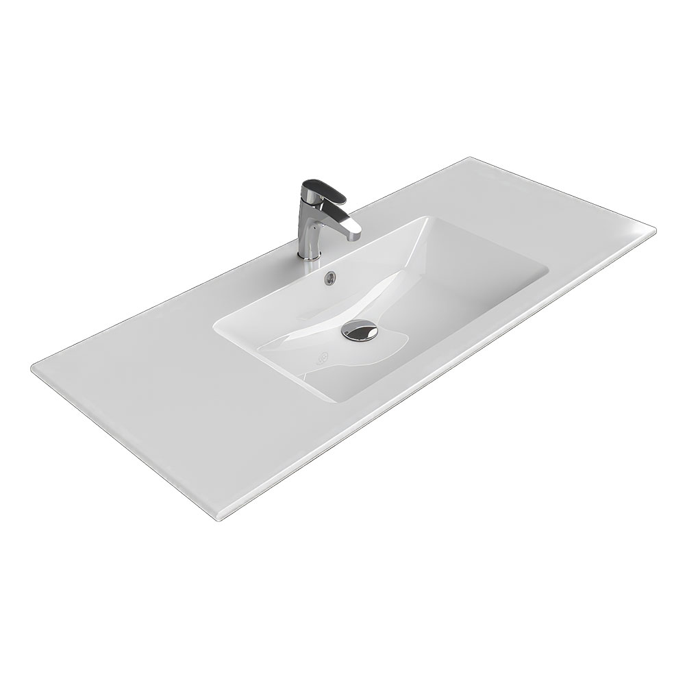 Ceractyle 050600-U İbiza Etajerli Lavabo, Beyaz, 121x51 cm.