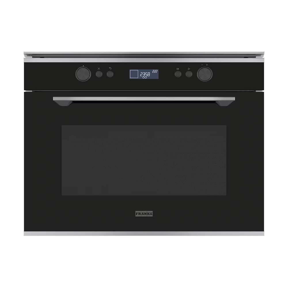 Franke MYTHOS FMY 45 MW XS 40lt. İç Hacimli, 9 Programlı, Black Glass / Inox, Dijital, 45cm. Kombi Mikrodalga