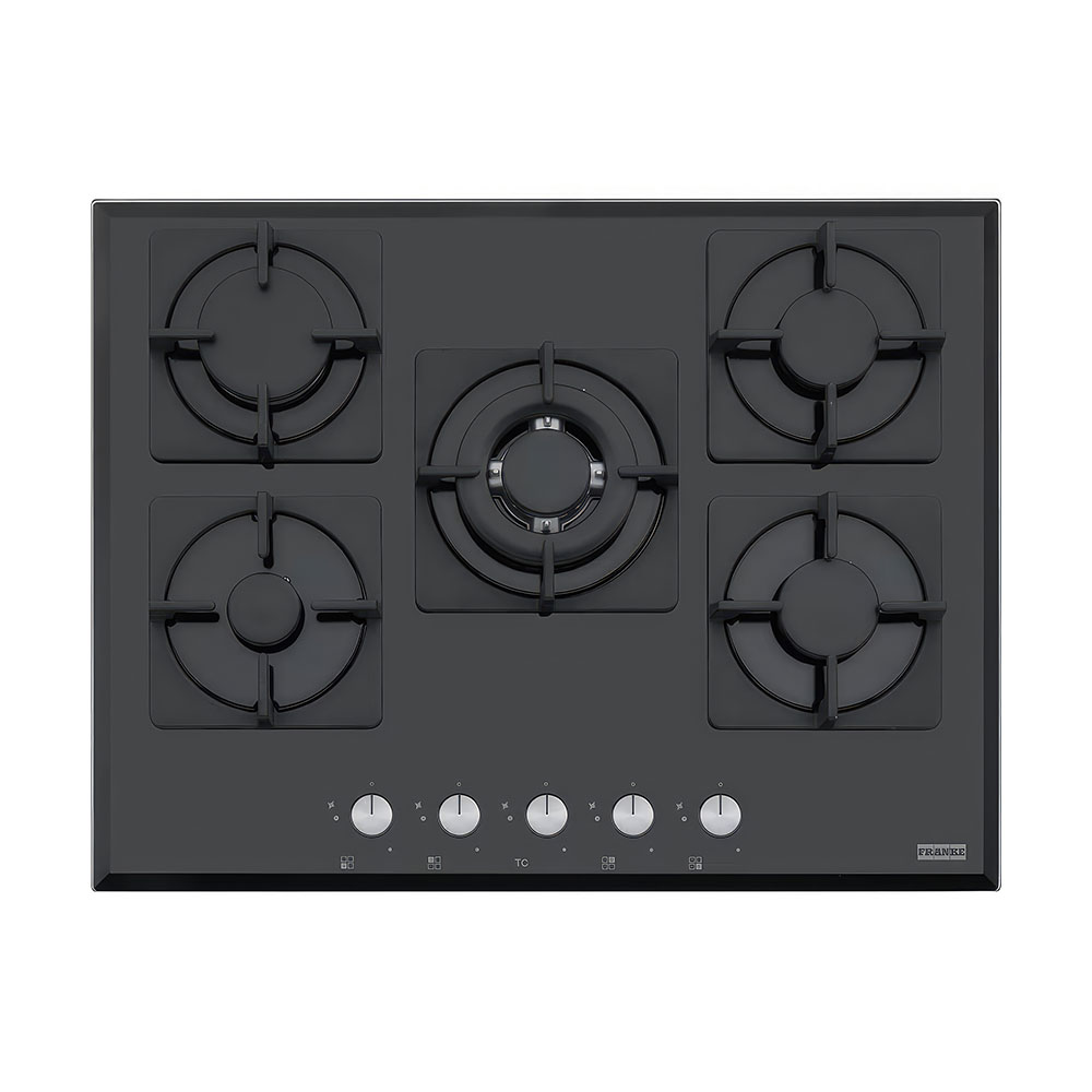Franke FHNS 705 4G TC BK C Black Glass 5 Gözlü Gazlı Cam Ocak