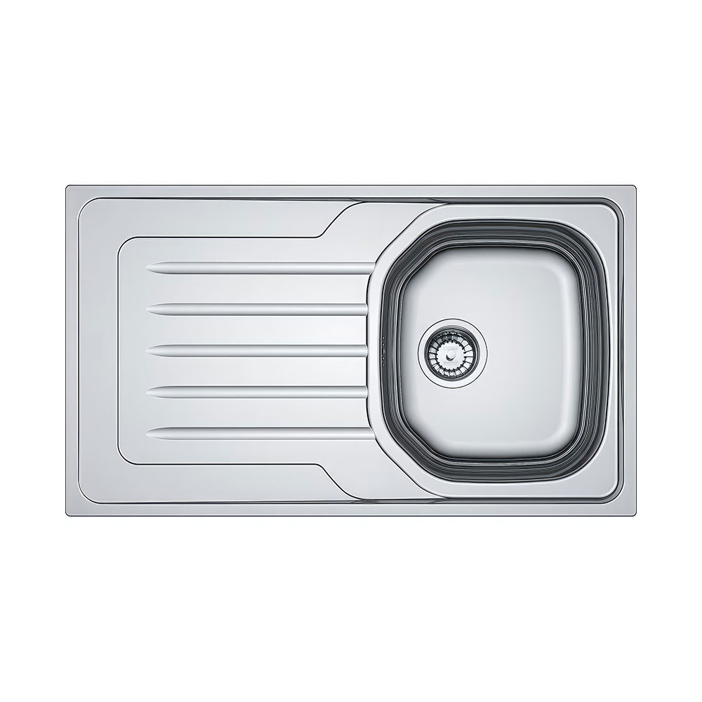 Franke Onda Line OLX 611-86 Inox Tezgah Üstü Evye 860x500mm Tek Gözlü Sol Damlalıklı Eviye