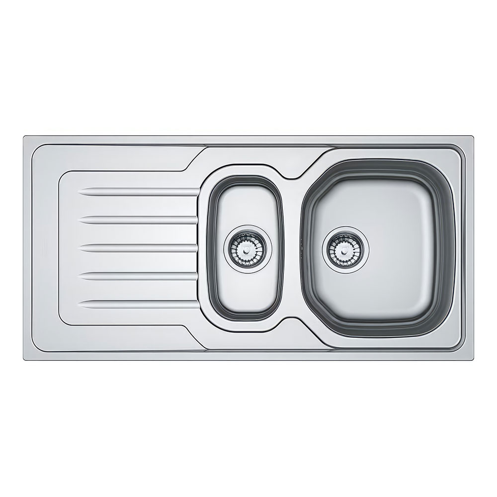 Franke Onda Line OLX 651-100 Inox Tezgah Üstü Evye 1000x500mm 1,5 Gözlü Sol Damlalıklı Eviye