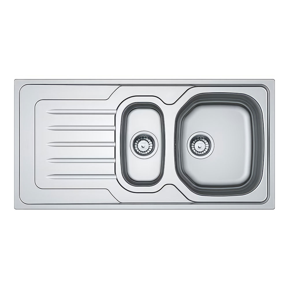 Franke Onda Line OLX 651-100 Inox Tezgah Üstü Evye 1000x500mm 1,5 Gözlü Sağ Damlalıklı Eviye